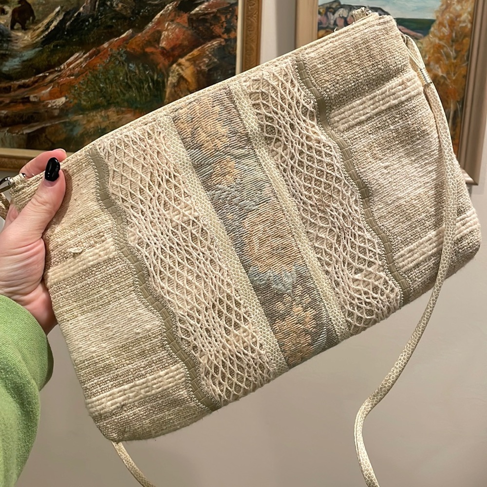 👜 Vintage Accessory Works Tapestry Floral Fabric Purse